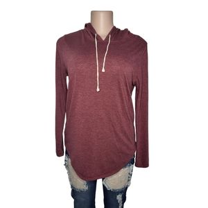 Bozzolo Maroon Hoodie Sweatshirt